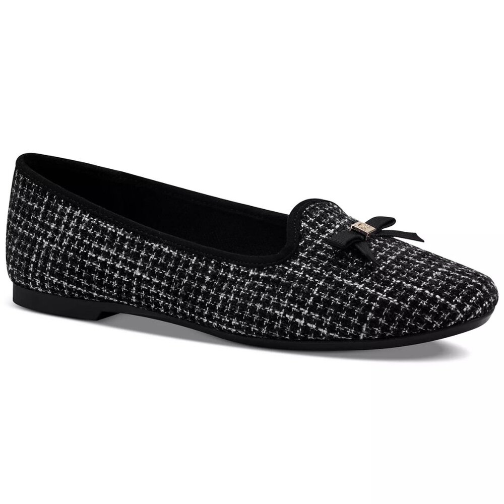 Charter Club Kimii Deconstructed Loafers Size 8M Black/Grey Plaid Shoes